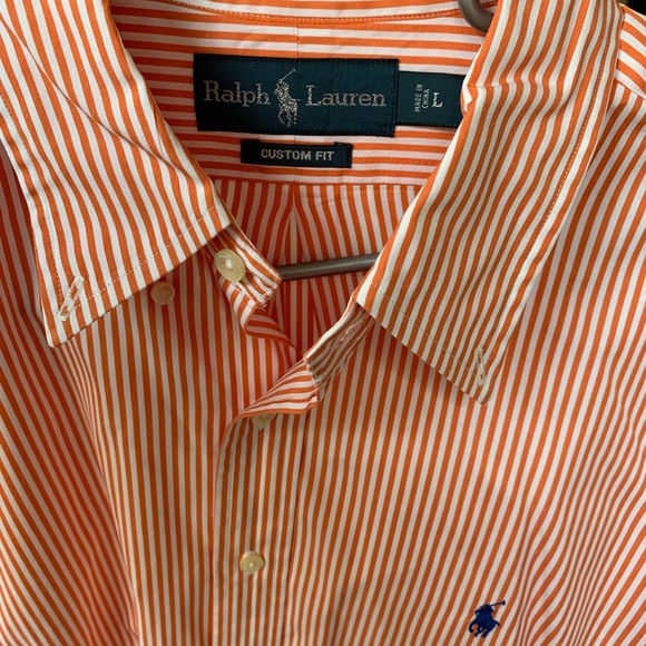Orange & White Polo Button Up - Picture 4 of 12